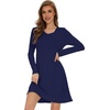 image:imageWiWi Viscose from Bamboo Nightgowns for Women Long Sleeve Sleep Shirts Soft Sleepwear Pajamas Nightshirts SXXLCnavy