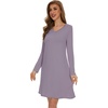 image:imageWiWi Viscose from Bamboo Nightgowns for Women Long Sleeve Sleep Shirts Soft Sleepwear Pajamas Nightshirts SXXLCviolet