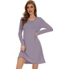 image:imageWiWi Viscose from Bamboo Nightgowns for Women Long Sleeve Sleep Shirts Soft Sleepwear Pajamas Nightshirts SXXLCviolet
