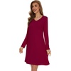 image:imageWiWi Viscose from Bamboo Nightgowns for Women Long Sleeve Sleep Shirts Soft Sleepwear Pajamas Nightshirts SXXLCwine