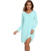 image:imageWiWi Viscose from Bamboo Nightgowns for Women Long Sleeve Sleep Shirts Soft Sleepwear Pajamas Nightshirts SXXLDaqua