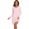 image:imageWiWi Viscose from Bamboo Nightgowns for Women Long Sleeve Sleep Shirts Soft Sleepwear Pajamas Nightshirts SXXLDpink