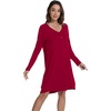 image:imageWiWi Viscose from Bamboo Nightgowns for Women Long Sleeve Sleep Shirts Soft Sleepwear Pajamas Nightshirts SXXLDwine Red