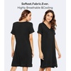 image:imageWiWi Viscose from Bamboo Nightgowns for Women Short Sleeve Sleep Shirt V Neck Nightgown Plus Size Sleepwear S4XAblack