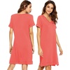 image:imageWiWi Viscose from Bamboo Nightgowns for Women Short Sleeve Sleep Shirt V Neck Nightgown Plus Size Sleepwear S4XAcoral