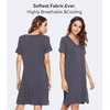 image:imageWiWi Viscose from Bamboo Nightgowns for Women Short Sleeve Sleep Shirt V Neck Nightgown Plus Size Sleepwear S4XAdark Grey