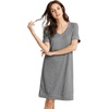 image:imageWiWi Viscose from Bamboo Nightgowns for Women Short Sleeve Sleep Shirt V Neck Nightgown Plus Size Sleepwear S4XAdark Heather Grey