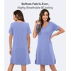 image:imageWiWi Viscose from Bamboo Nightgowns for Women Short Sleeve Sleep Shirt V Neck Nightgown Plus Size Sleepwear S4XAfog Blue