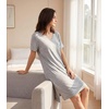 image:imageWiWi Viscose from Bamboo Nightgowns for Women Short Sleeve Sleep Shirt V Neck Nightgown Plus Size Sleepwear S4XAheather Grey