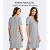 image:imageWiWi Viscose from Bamboo Nightgowns for Women Short Sleeve Sleep Shirt V Neck Nightgown Plus Size Sleepwear S4XAheather Grey