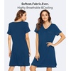 image:imageWiWi Viscose from Bamboo Nightgowns for Women Short Sleeve Sleep Shirt V Neck Nightgown Plus Size Sleepwear S4XAink Blue