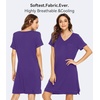 image:imageWiWi Viscose from Bamboo Nightgowns for Women Short Sleeve Sleep Shirt V Neck Nightgown Plus Size Sleepwear S4XAlilac