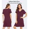 image:imageWiWi Viscose from Bamboo Nightgowns for Women Short Sleeve Sleep Shirt V Neck Nightgown Plus Size Sleepwear S4XAmulberry