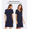 image:imageWiWi Viscose from Bamboo Nightgowns for Women Short Sleeve Sleep Shirt V Neck Nightgown Plus Size Sleepwear S4XAnavy