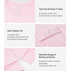 image:imageWiWi Viscose from Bamboo Nightgowns for Women Short Sleeve Sleep Shirt V Neck Nightgown Plus Size Sleepwear S4XApink