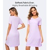 image:imageWiWi Viscose from Bamboo Nightgowns for Women Short Sleeve Sleep Shirt V Neck Nightgown Plus Size Sleepwear S4XAtaro Purple