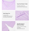 image:imageWiWi Viscose from Bamboo Nightgowns for Women Short Sleeve Sleep Shirt V Neck Nightgown Plus Size Sleepwear S4XAtaro Purple