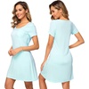 image:imageWiWi Viscose from Bamboo Nightgowns for Women Short Sleeve Sleep Shirt V Neck Nightgown Plus Size Sleepwear S4XBaqua