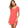 image:imageWiWi Viscose from Bamboo Nightgowns for Women Short Sleeve Sleep Shirt V Neck Nightgown Plus Size Sleepwear S4XBcoral