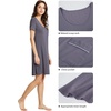 image:imageWiWi Viscose from Bamboo Nightgowns for Women Short Sleeve Sleep Shirt V Neck Nightgown Plus Size Sleepwear S4XBdark Grey