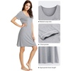 image:imageWiWi Viscose from Bamboo Nightgowns for Women Short Sleeve Sleep Shirt V Neck Nightgown Plus Size Sleepwear S4XBheather Grey