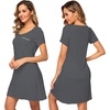 image:imageWiWi Viscose from Bamboo Nightgowns for Women Short Sleeve Sleep Shirt V Neck Nightgown Plus Size Sleepwear S4XBiron Grey