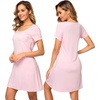 image:imageWiWi Viscose from Bamboo Nightgowns for Women Short Sleeve Sleep Shirt V Neck Nightgown Plus Size Sleepwear S4XBpink