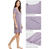 image:imageWiWi Viscose from Bamboo Nightgowns for Women Short Sleeve Sleep Shirt V Neck Nightgown Plus Size Sleepwear S4XBviolet