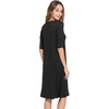 image:imageWiWi Viscose from Bamboo Nightgowns for Women Short Sleeve Sleep Shirt V Neck Nightgown Plus Size Sleepwear S4XCblack