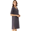 image:imageWiWi Viscose from Bamboo Nightgowns for Women Short Sleeve Sleep Shirt V Neck Nightgown Plus Size Sleepwear S4XCdark Grey