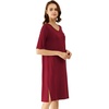 image:imageWiWi Viscose from Bamboo Nightgowns for Women Short Sleeve Sleep Shirt V Neck Nightgown Plus Size Sleepwear S4XCwine