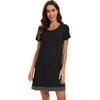 image:imageWiWi Viscose from Bamboo Nightgowns for Women Short Sleeve Sleep Shirt V Neck Nightgown Plus Size Sleepwear S4XDblack