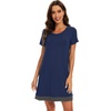 image:imageWiWi Viscose from Bamboo Nightgowns for Women Short Sleeve Sleep Shirt V Neck Nightgown Plus Size Sleepwear S4XDdark Blue