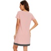 image:imageWiWi Viscose from Bamboo Nightgowns for Women Short Sleeve Sleep Shirt V Neck Nightgown Plus Size Sleepwear S4XDpeach Pink