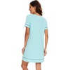 image:imageWiWi Viscose from Bamboo Nightgowns for Women Short Sleeve Sleep Shirt V Neck Nightgown Plus Size Sleepwear S4XEaqua