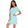 image:imageWiWi Viscose from Bamboo Nightgowns for Women Short Sleeve Sleep Shirt V Neck Nightgown Plus Size Sleepwear S4XEaqua