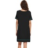 image:imageWiWi Viscose from Bamboo Nightgowns for Women Short Sleeve Sleep Shirt V Neck Nightgown Plus Size Sleepwear S4XEblack