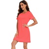 image:imageWiWi Viscose from Bamboo Nightgowns for Women Short Sleeve Sleep Shirt V Neck Nightgown Plus Size Sleepwear S4XEcoral