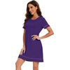 image:imageWiWi Viscose from Bamboo Nightgowns for Women Short Sleeve Sleep Shirt V Neck Nightgown Plus Size Sleepwear S4XEdark Purple