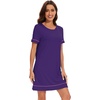 image:imageWiWi Viscose from Bamboo Nightgowns for Women Short Sleeve Sleep Shirt V Neck Nightgown Plus Size Sleepwear S4XEdark Purple