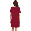 image:imageWiWi Viscose from Bamboo Nightgowns for Women Short Sleeve Sleep Shirt V Neck Nightgown Plus Size Sleepwear S4XEwine Red