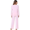 image:imageWiWi Viscose from Bamboo Pajama Set for Women 2 Pieces Long Sleeve Loungwear Soft Sleepwear Loose Comfy Pj Sets Pockets SXXLBpink