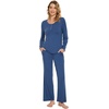 image:imageWiWi Viscose from Bamboo Pajama Set for Women 2 Pieces Long Sleeve Loungwear Soft Sleepwear Loose Comfy Pj Sets Pockets SXXLBprussian Blue