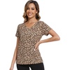 image:imageWiWi Viscose from Bamboo Pajama Tops for Women Super Soft Short Sleeve Tee V Neck Sleep Cooling TShirt Pjs Sleepwear SXXLAbrown Leopard