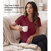image:imageWiWi Viscose from Bamboo Pajama Tops for Women Super Soft Short Sleeve Tee V Neck Sleep Cooling TShirt Pjs Sleepwear SXXLAburgundy