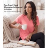 image:imageWiWi Viscose from Bamboo Pajama Tops for Women Super Soft Short Sleeve Tee V Neck Sleep Cooling TShirt Pjs Sleepwear SXXLAcoral Pink
