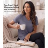 image:imageWiWi Viscose from Bamboo Pajama Tops for Women Super Soft Short Sleeve Tee V Neck Sleep Cooling TShirt Pjs Sleepwear SXXLAdark Grey