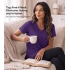 image:imageWiWi Viscose from Bamboo Pajama Tops for Women Super Soft Short Sleeve Tee V Neck Sleep Cooling TShirt Pjs Sleepwear SXXLAdark Purple