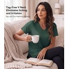 image:imageWiWi Viscose from Bamboo Pajama Tops for Women Super Soft Short Sleeve Tee V Neck Sleep Cooling TShirt Pjs Sleepwear SXXLAfence Green