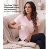 image:imageWiWi Viscose from Bamboo Pajama Tops for Women Super Soft Short Sleeve Tee V Neck Sleep Cooling TShirt Pjs Sleepwear SXXLAlight Pink